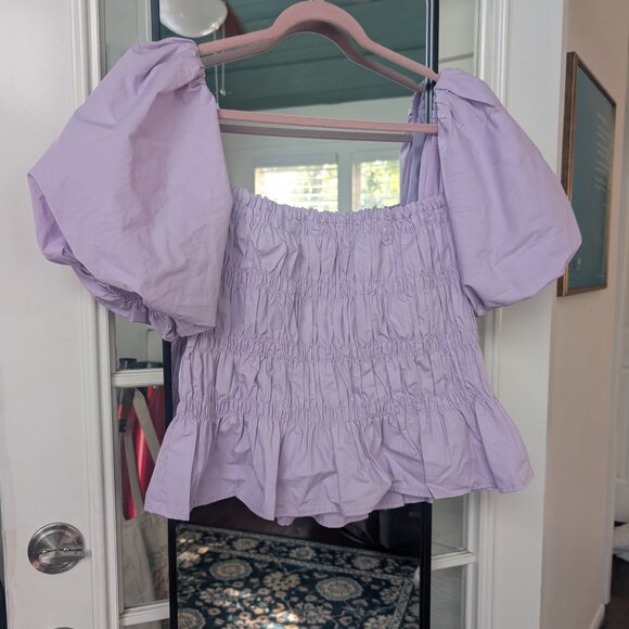 NWT ASTR Savina Lavendar Puff Sleeve Cropped Top - XL from Anthropologie - Picture 8 of 8